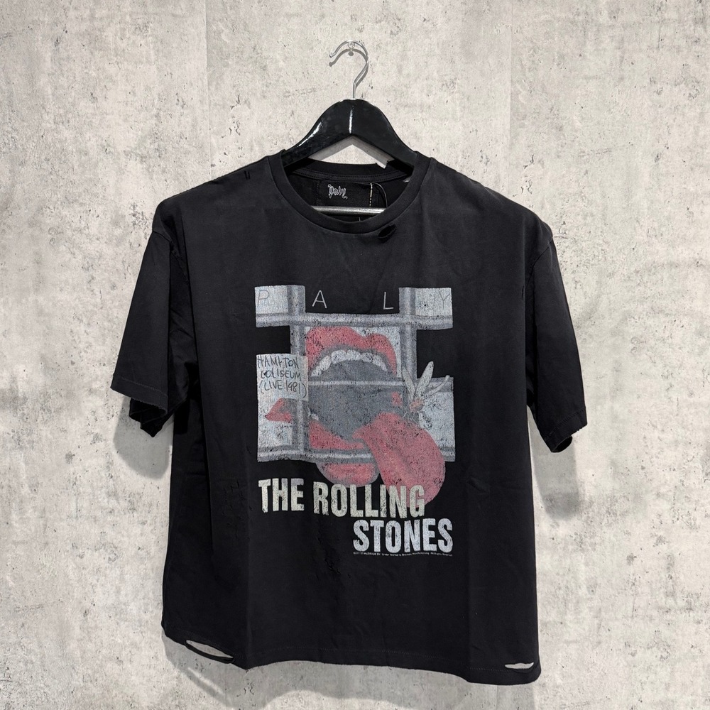 Paly The Rolling Stones Hamilton Coliseum Live 1981 Distressed T-Shirt Black S